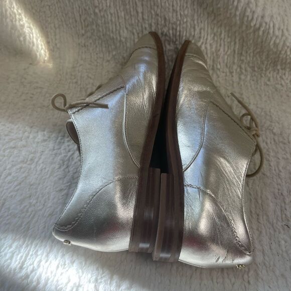 Cole Haan Womens Go To Arden Metallic Gold Oxford Flats Dressy Shoes SZ8.5B - Picture 5 of 10
